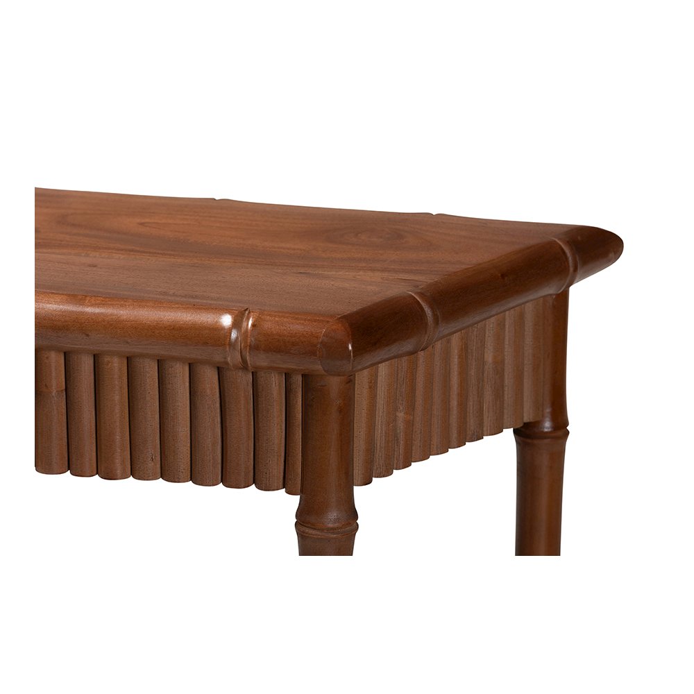 Alessa Mahogany Wood Console Table with Bamboo Motif, 2-Tier, 32 in.. Picture 6