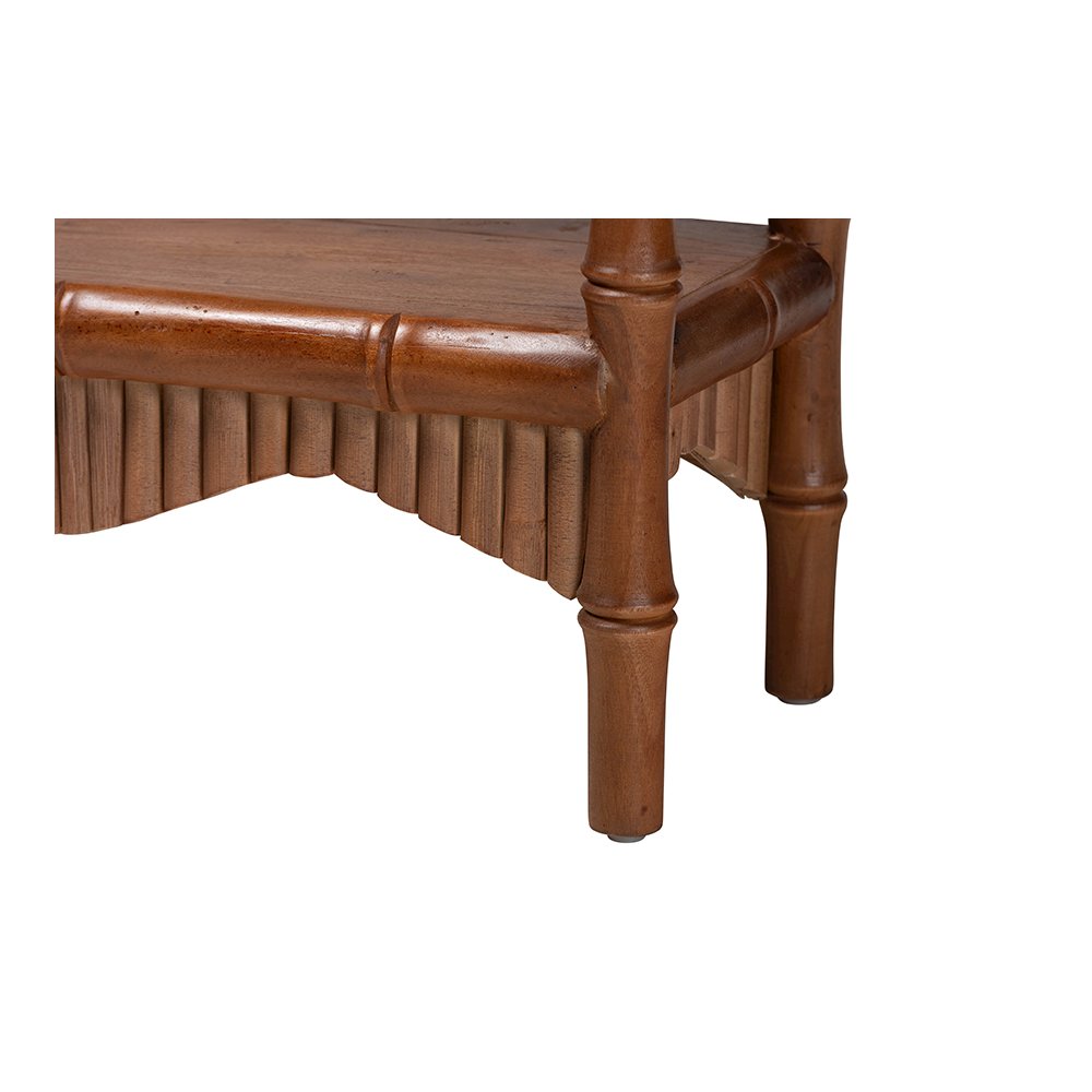 Alessa Mahogany Wood Console Table with Bamboo Motif, 2-Tier, 54 in.. Picture 6