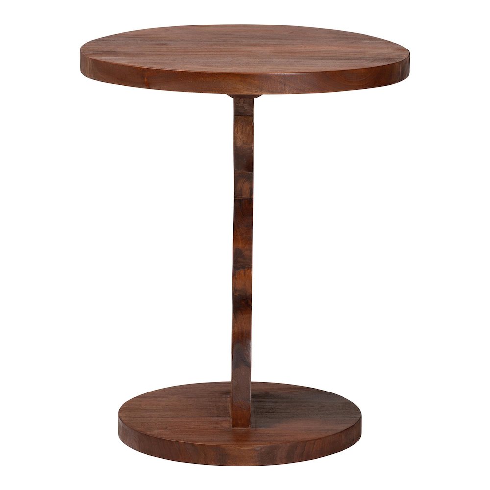 Nightstand with Pedestal Base - Mahogany Wood Bedside Side Table. Picture 4