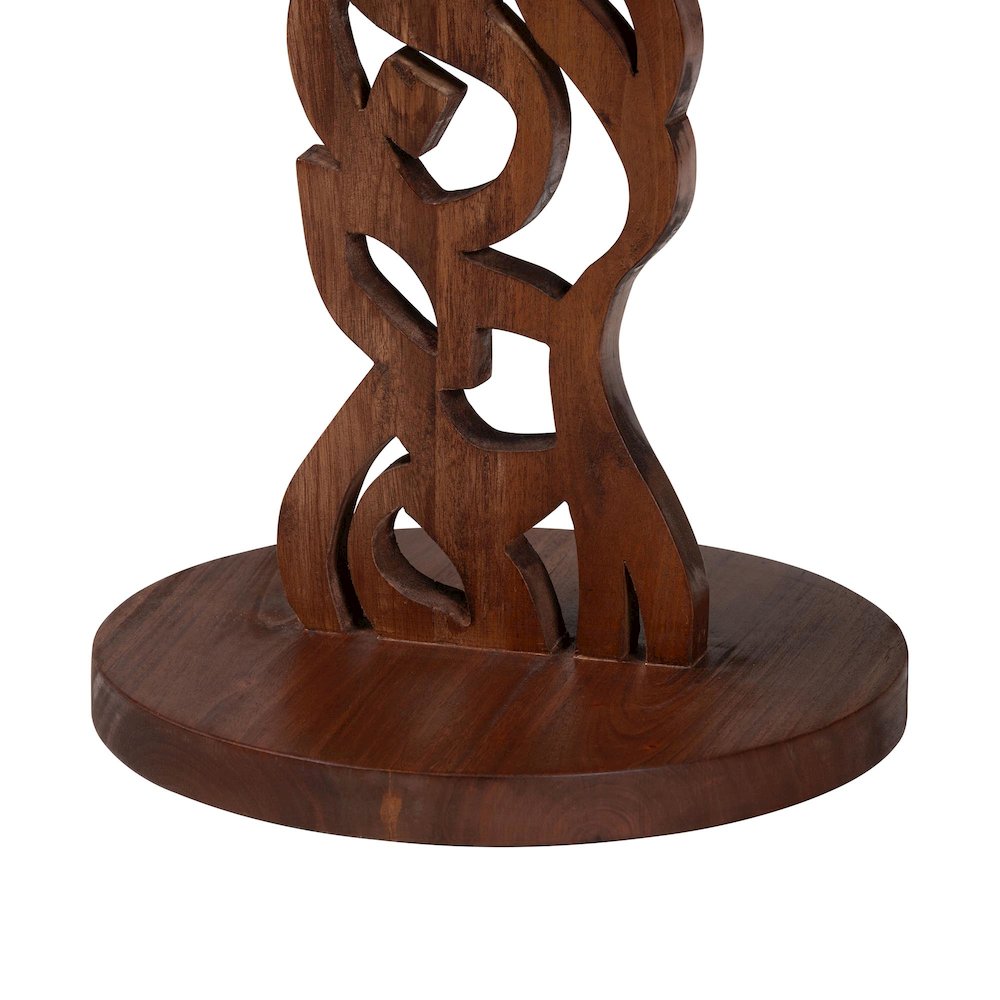Nightstand with Pedestal Base - Mahogany Wood Bedside Side Table. Picture 5