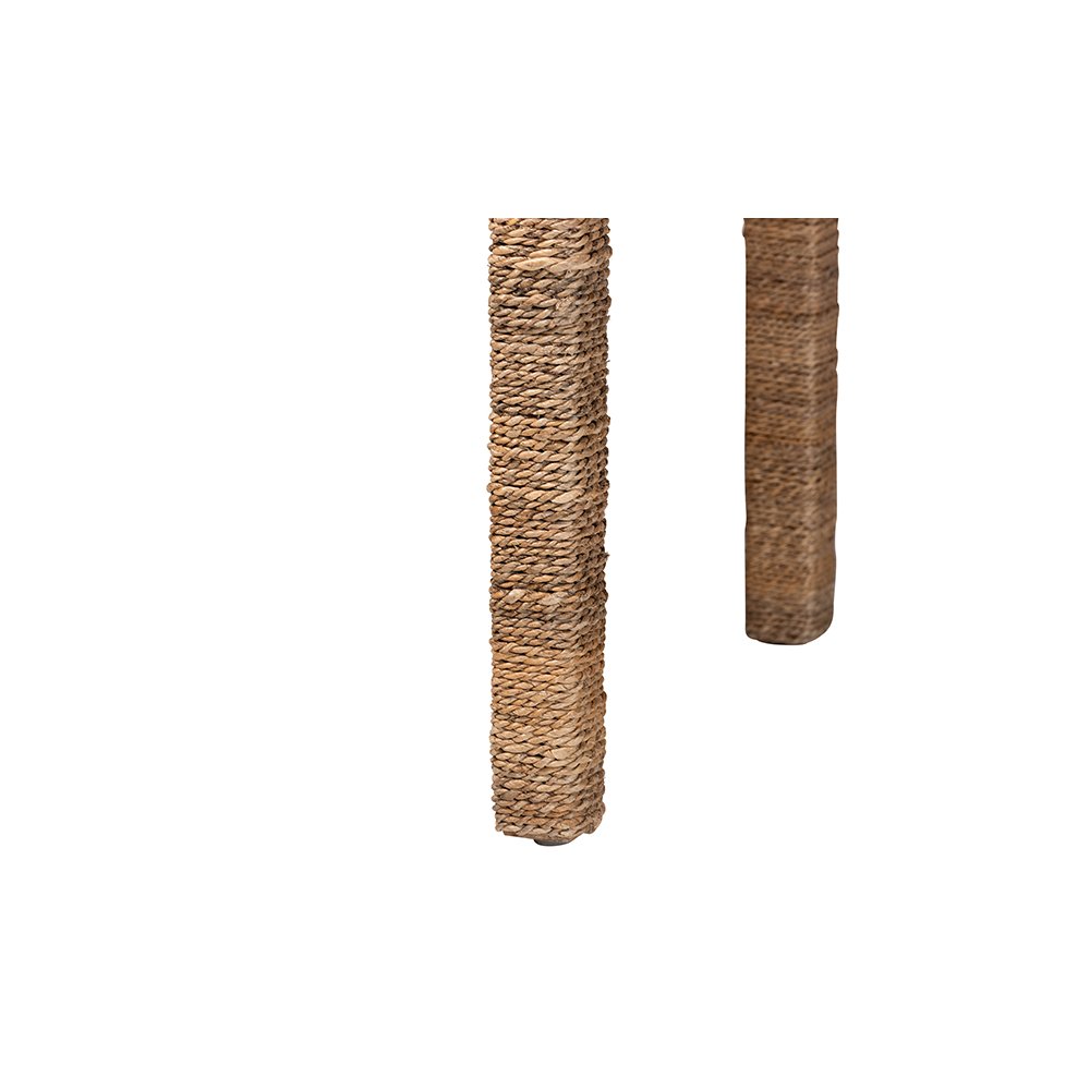 Fiona Handwoven Seagrass Console Table with Boho Fringe Detailing. Picture 6