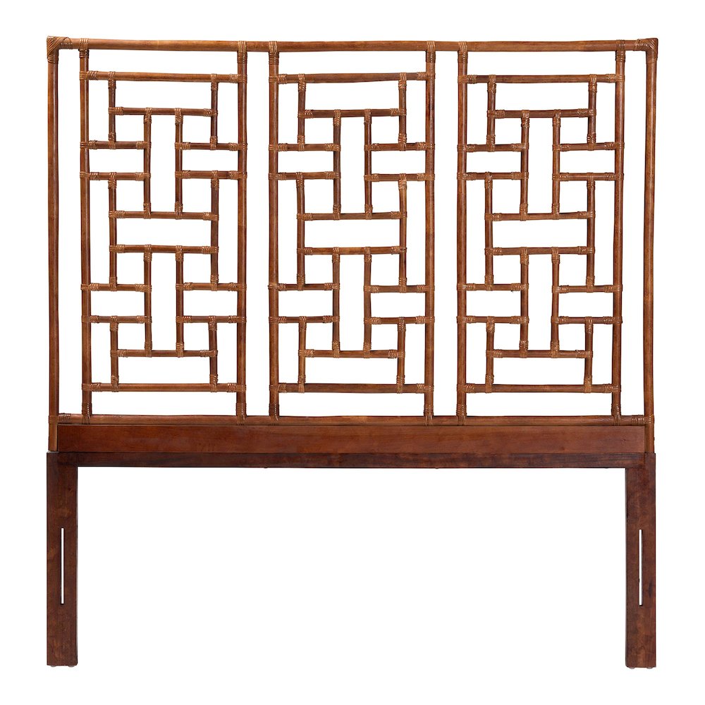 Natural Rattan Headboard - Handcrafted Coastal Boho Style Bedroom Backdrop, King. Picture 3