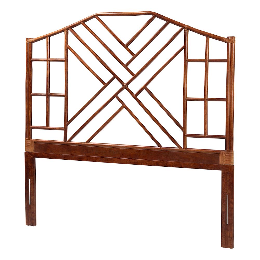 Natural Rattan Headboard - Handcrafted Coastal Boho Style Bedroom Backdrop, King. Picture 1