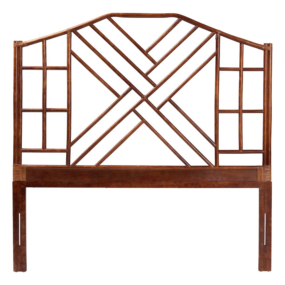 Natural Rattan Headboard - Handcrafted Coastal Boho Style Bedroom Backdrop, King. Picture 3