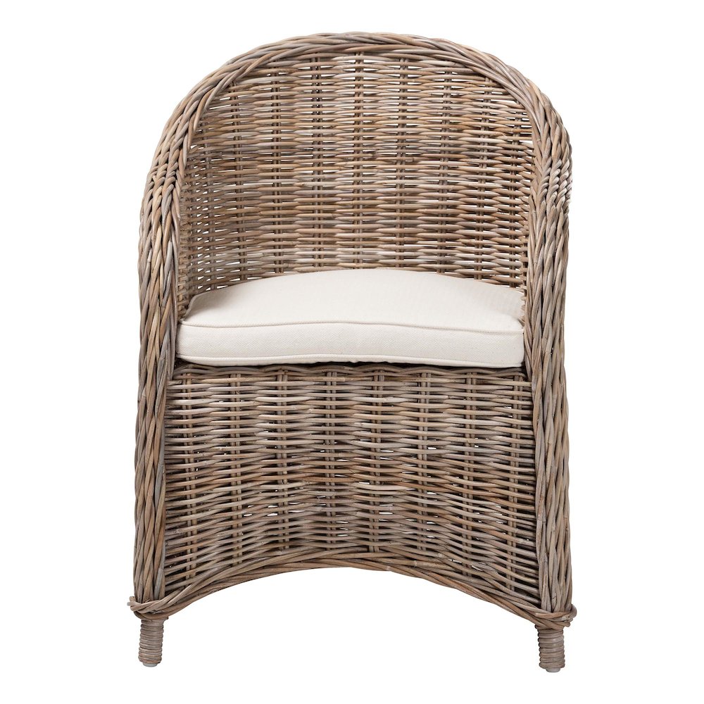 Amanda Natural Rattan Armchair - Handwoven Wicker Barrel Chair. Picture 2
