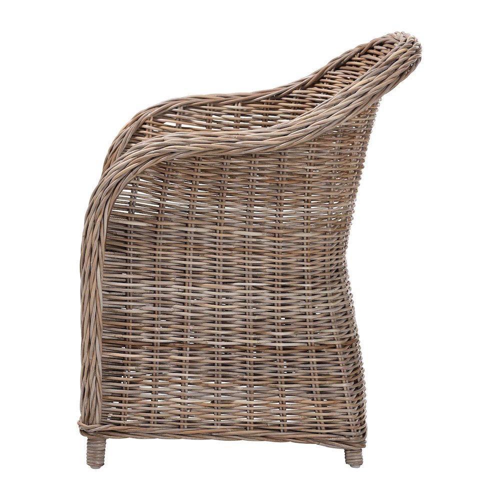 Amanda Natural Rattan Armchair - Handwoven Wicker Barrel Chair. Picture 3
