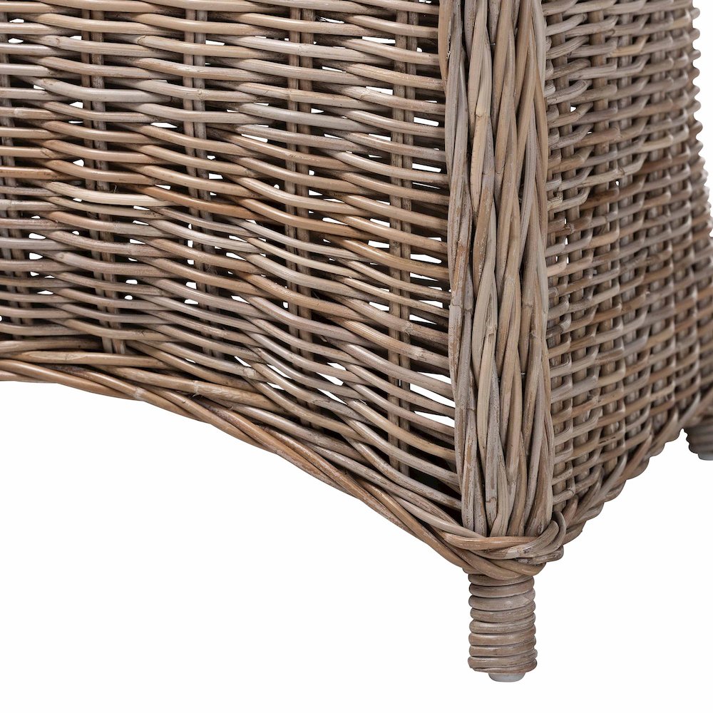 Amanda Natural Rattan Armchair - Handwoven Wicker Barrel Chair. Picture 6