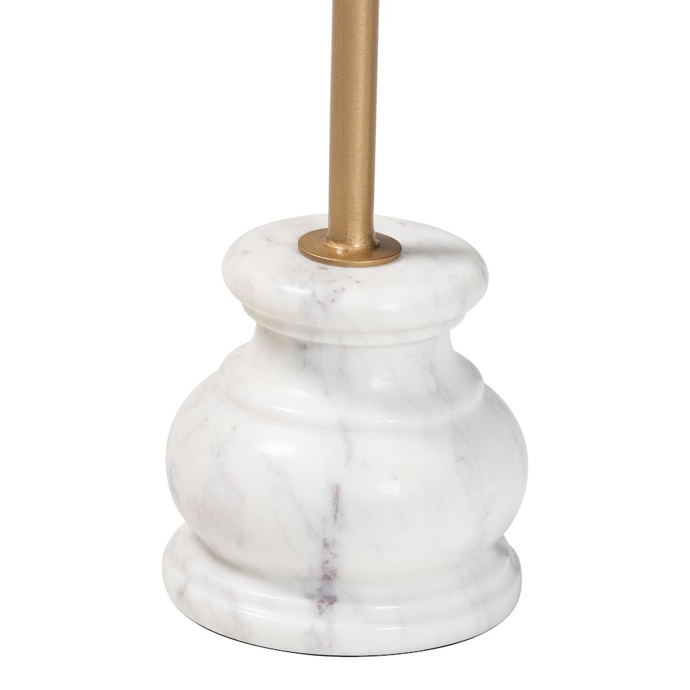 Gezana Drink Table with Marble Base - Pedestal Accent Table with Clover Tray Top. Picture 5
