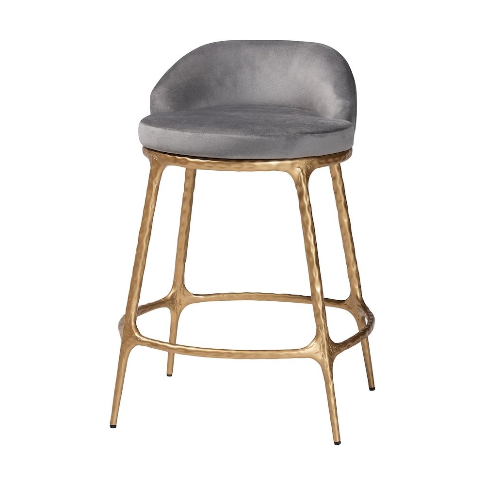 Aarush Counter Stool - Modern Rustic Seating with Hand-Forged Metal Frame. Picture 1