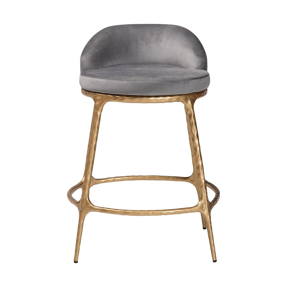 Aarush Counter Stool - Modern Rustic Seating with Hand-Forged Metal Frame. Picture 3