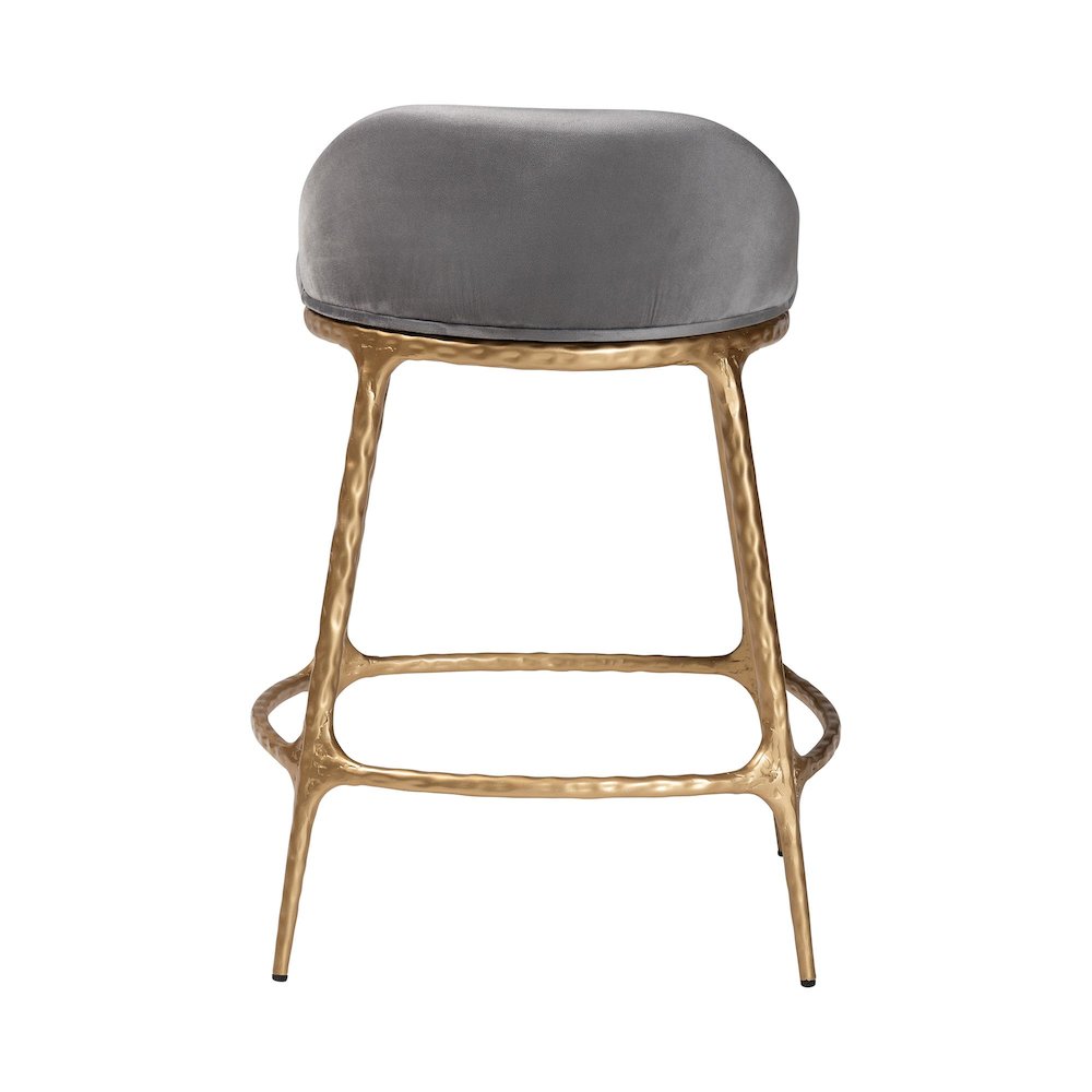 Aarush Counter Stool - Modern Rustic Seating with Hand-Forged Metal Frame. Picture 5
