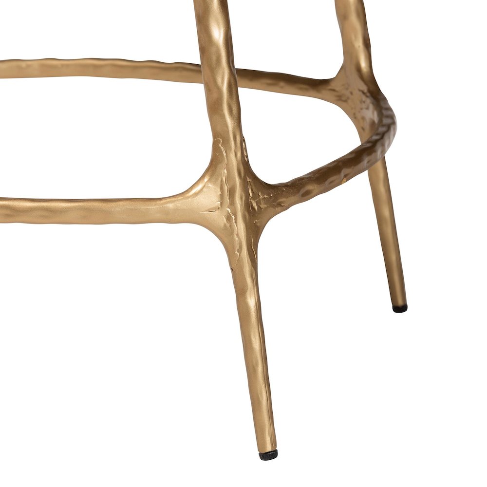 Aarush Counter Stool - Modern Rustic Seating with Hand-Forged Metal Frame. Picture 7