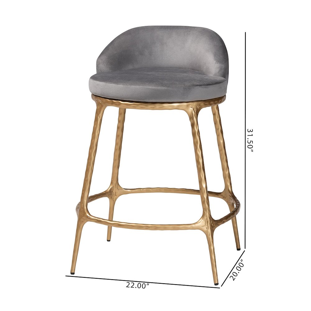 Aarush Counter Stool - Modern Rustic Seating with Hand-Forged Metal Frame. Picture 8