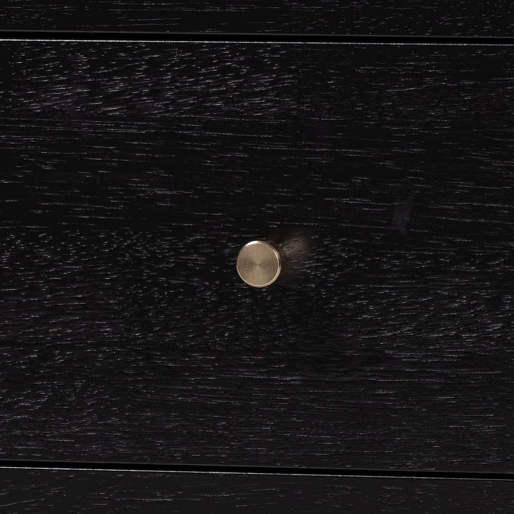 Dresser - 6-Drawer Horizontal Cabinet with Turned Accents for Bedroom, Black. Picture 7