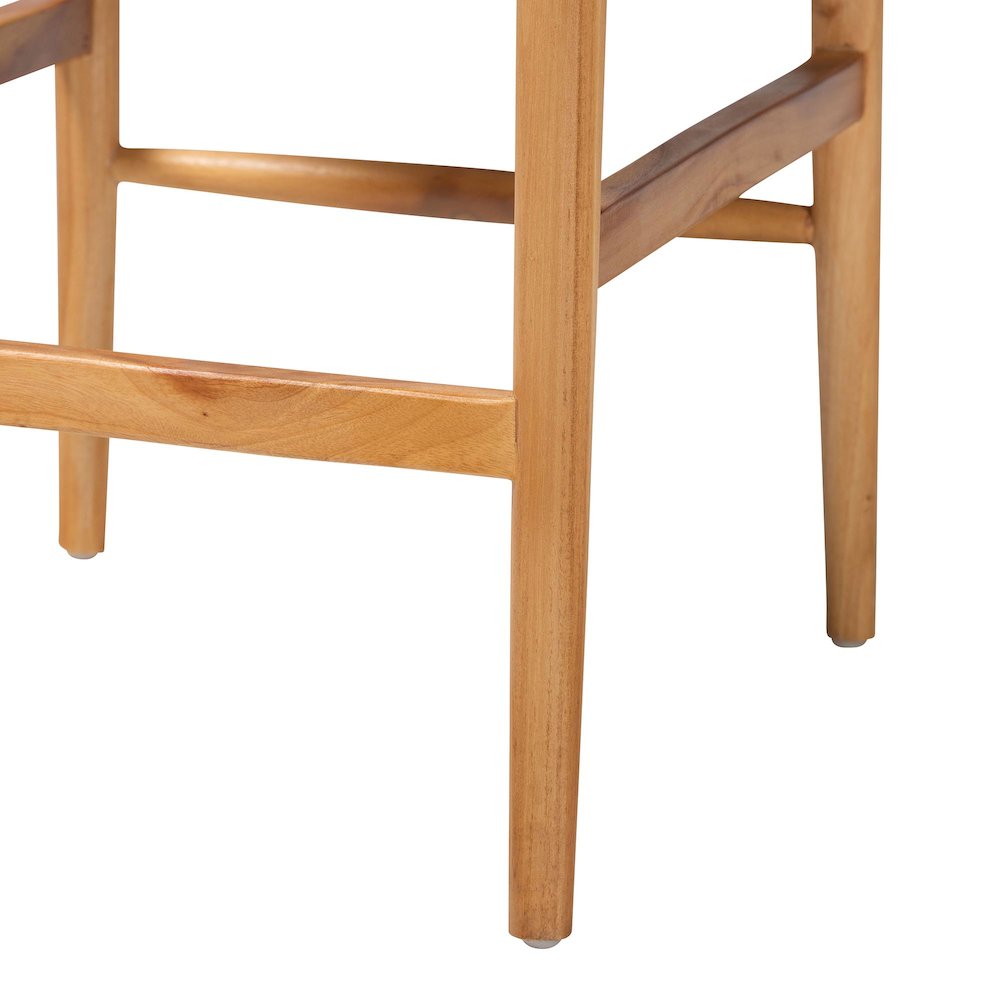 Counter Stool with Woven Seagrass Seat - Stool with Arms and Wishbone Backrest. Picture 7