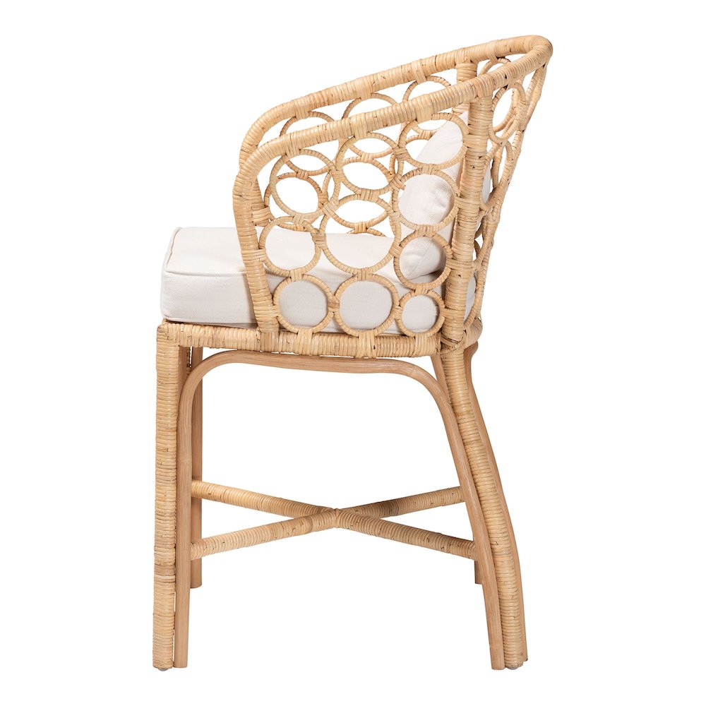 Natural Rattan Counter Stool with Bubble Frame - Handwoven Wicker Accent Stool. Picture 4