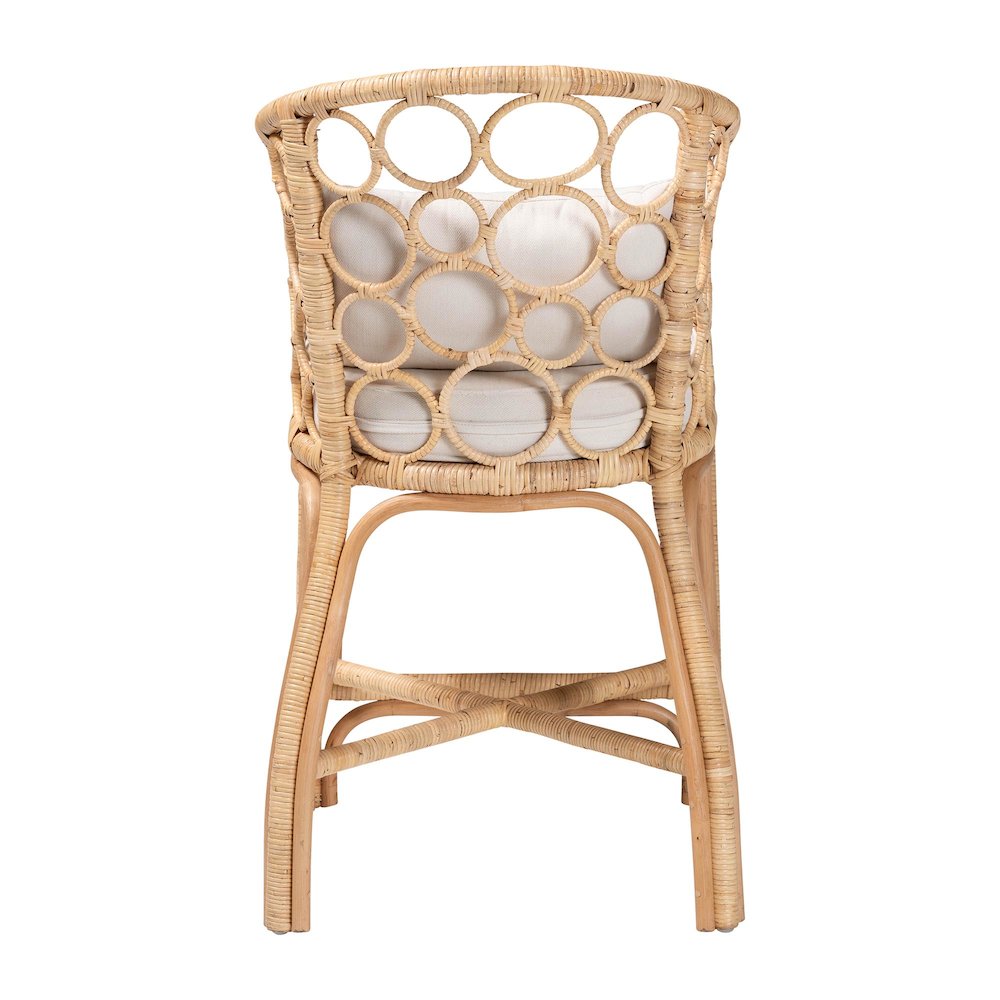 Natural Rattan Counter Stool with Bubble Frame - Handwoven Wicker Accent Stool. Picture 5