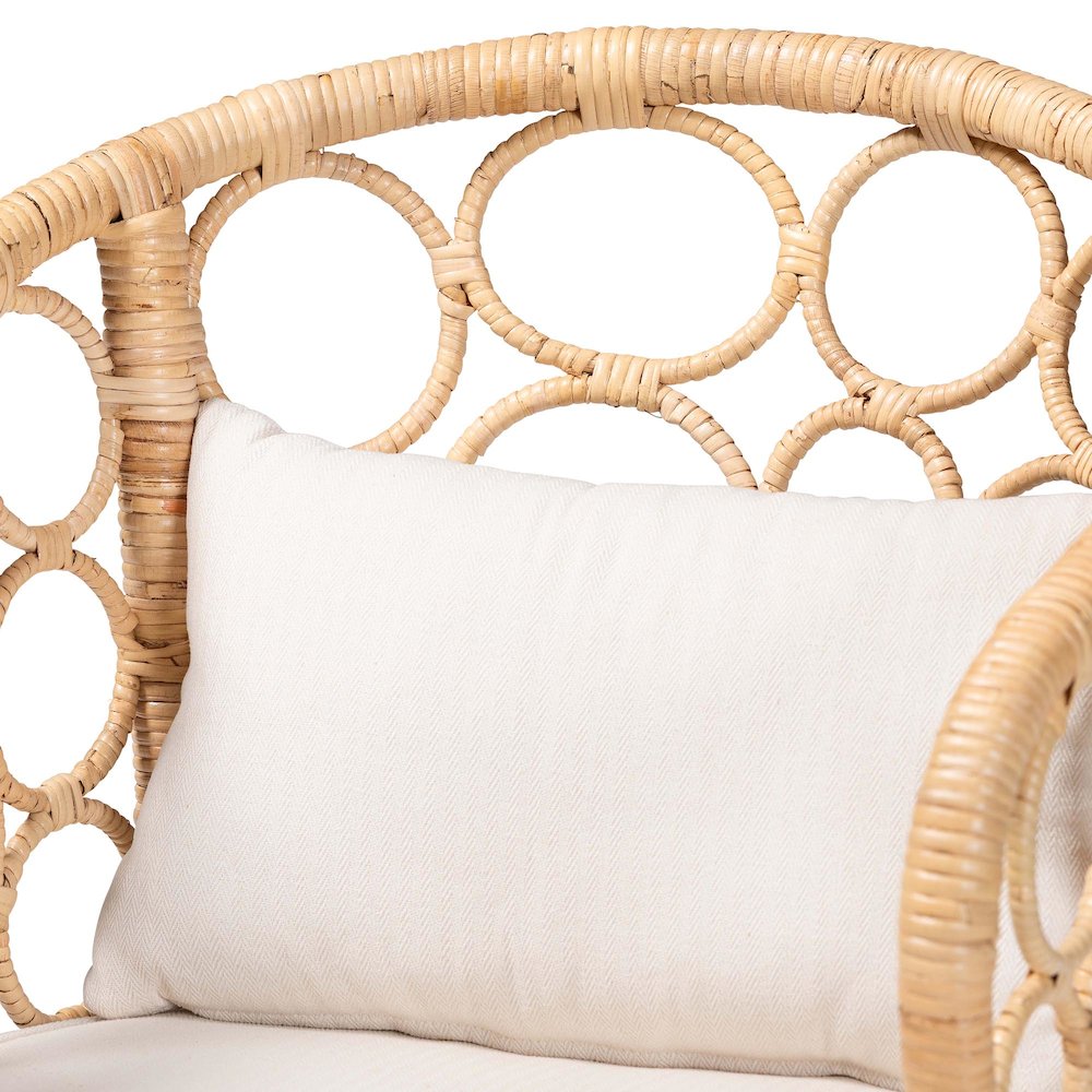 Natural Rattan Counter Stool with Bubble Frame - Handwoven Wicker Accent Stool. Picture 6