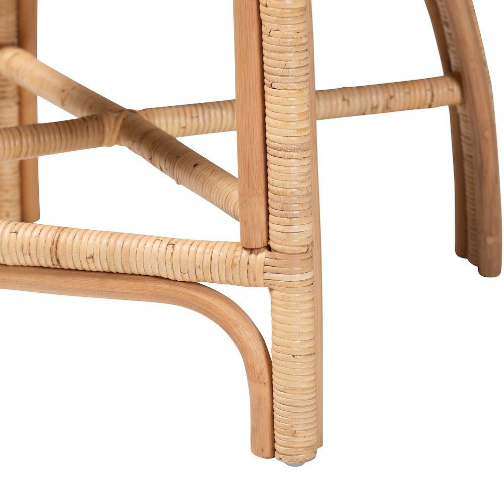 Natural Rattan Counter Stool with Bubble Frame - Handwoven Wicker Accent Stool. Picture 7
