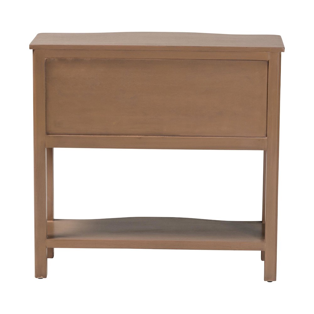 2-Drawer Entryway Table with Open Shelf and Sculpted Apron for Living Room. Picture 6