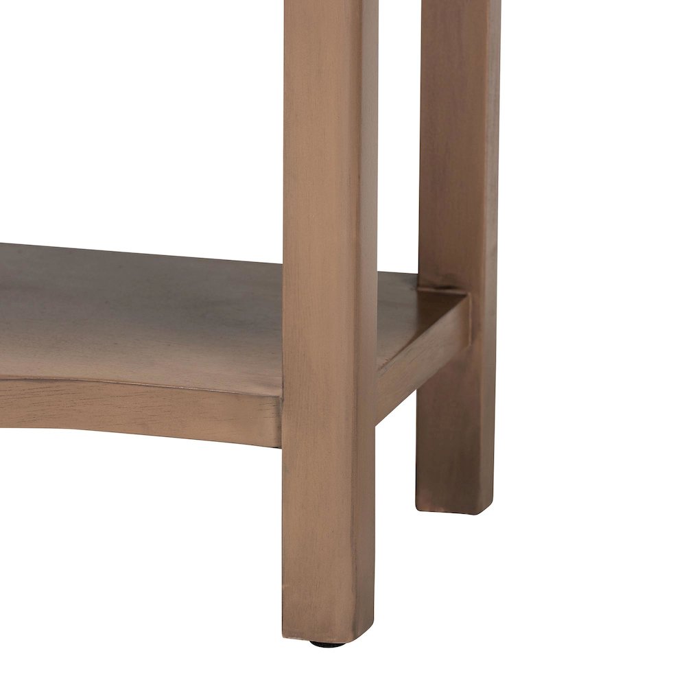 2-Drawer Entryway Table with Open Shelf and Sculpted Apron for Living Room. Picture 8