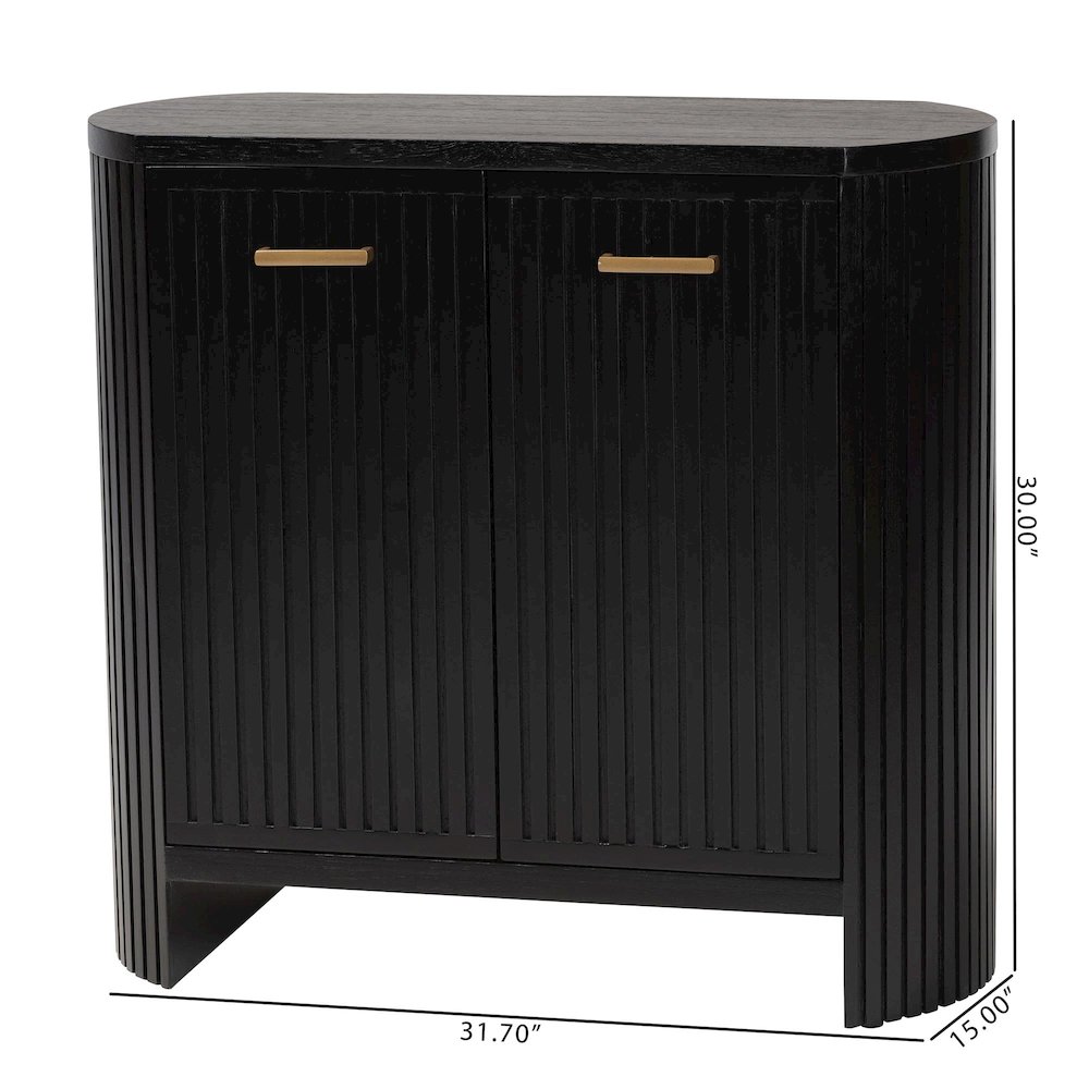 Storage Cabinet - Accent Cabinet with Vertical Slat Panels, Metal Door Pulls. Picture 12