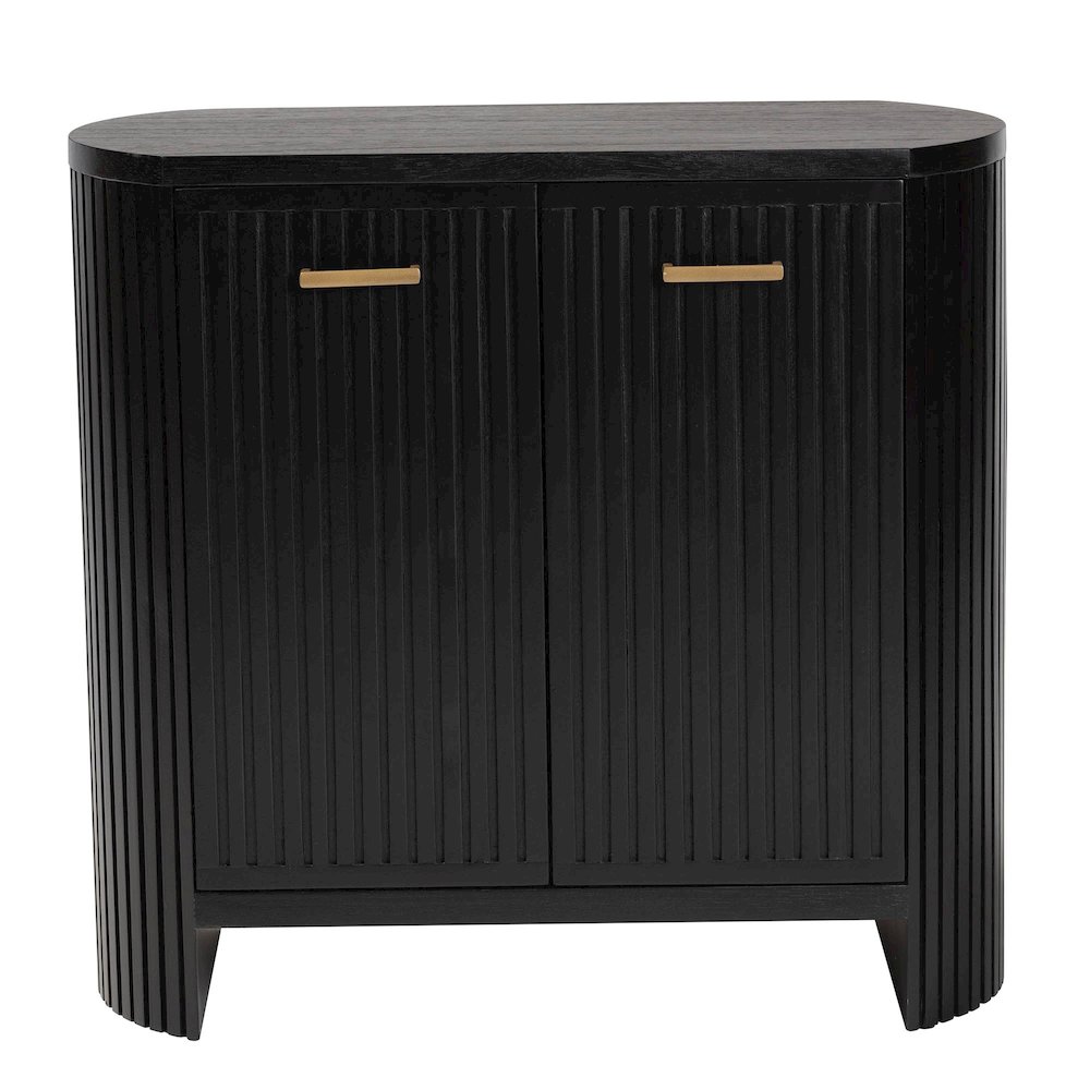 Storage Cabinet - Accent Cabinet with Vertical Slat Panels, Metal Door Pulls. Picture 4