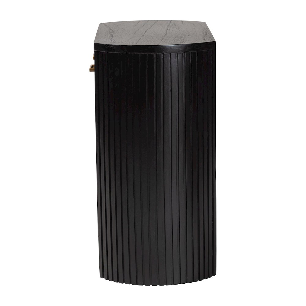 Storage Cabinet - Accent Cabinet with Vertical Slat Panels, Metal Door Pulls. Picture 5