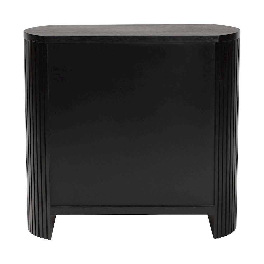 Storage Cabinet - Accent Cabinet with Vertical Slat Panels, Metal Door Pulls. Picture 6