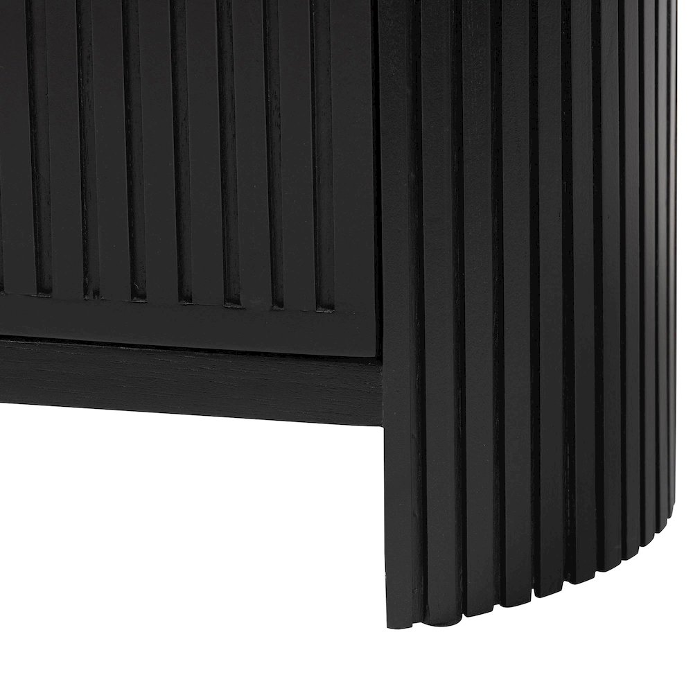 Storage Cabinet - Accent Cabinet with Vertical Slat Panels, Metal Door Pulls. Picture 8