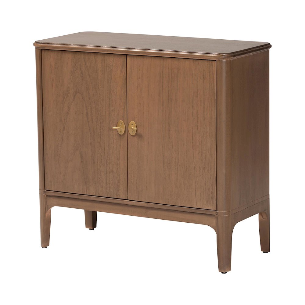 Storage Cabinet - 2-Door Accent Cabinet with Rounded Edges and Metal Door Pulls. Picture 1
