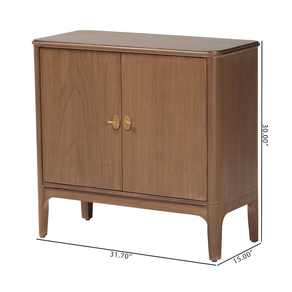 Storage Cabinet - 2-Door Accent Cabinet with Rounded Edges and Metal Door Pulls. Picture 12