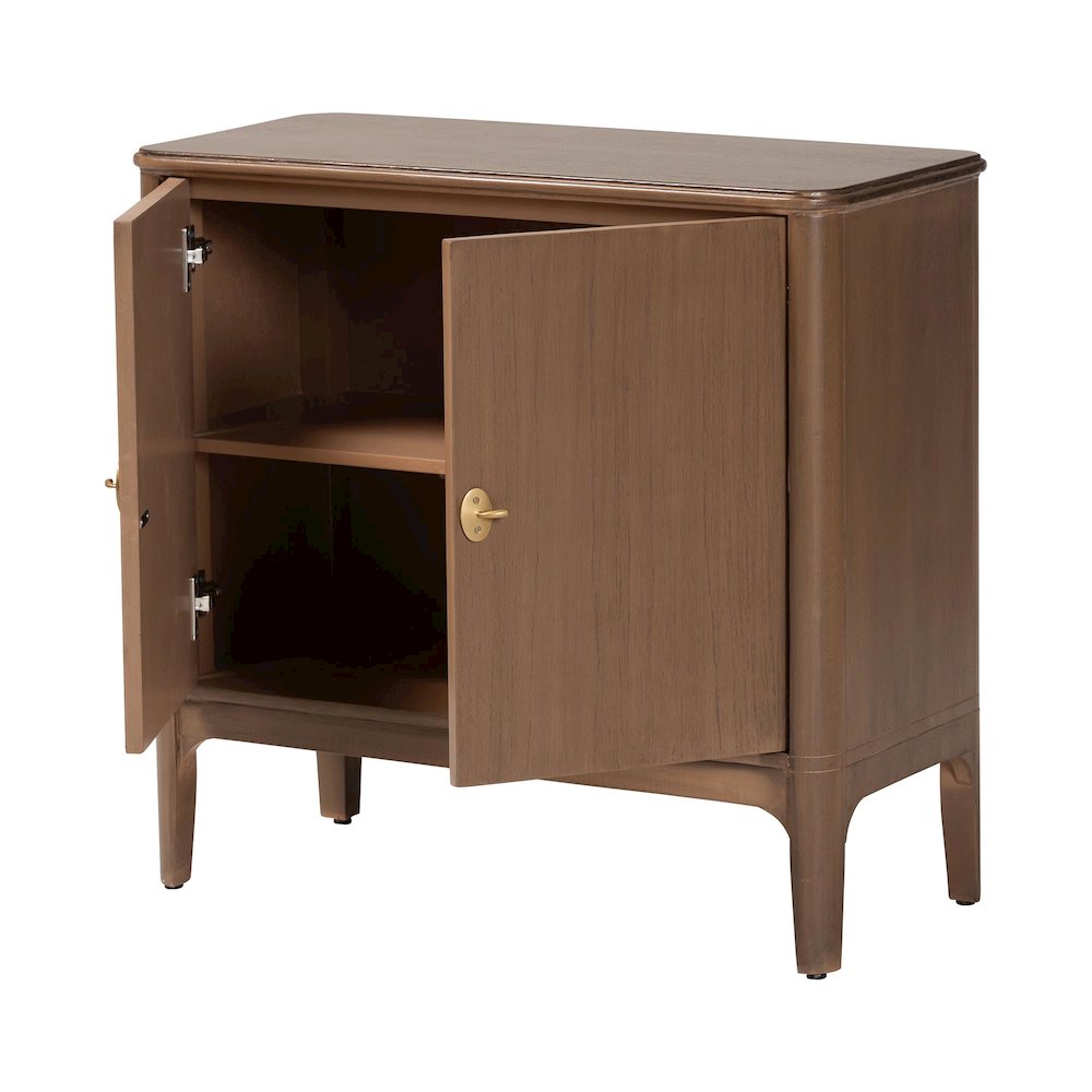 Storage Cabinet - 2-Door Accent Cabinet with Rounded Edges and Metal Door Pulls. Picture 3