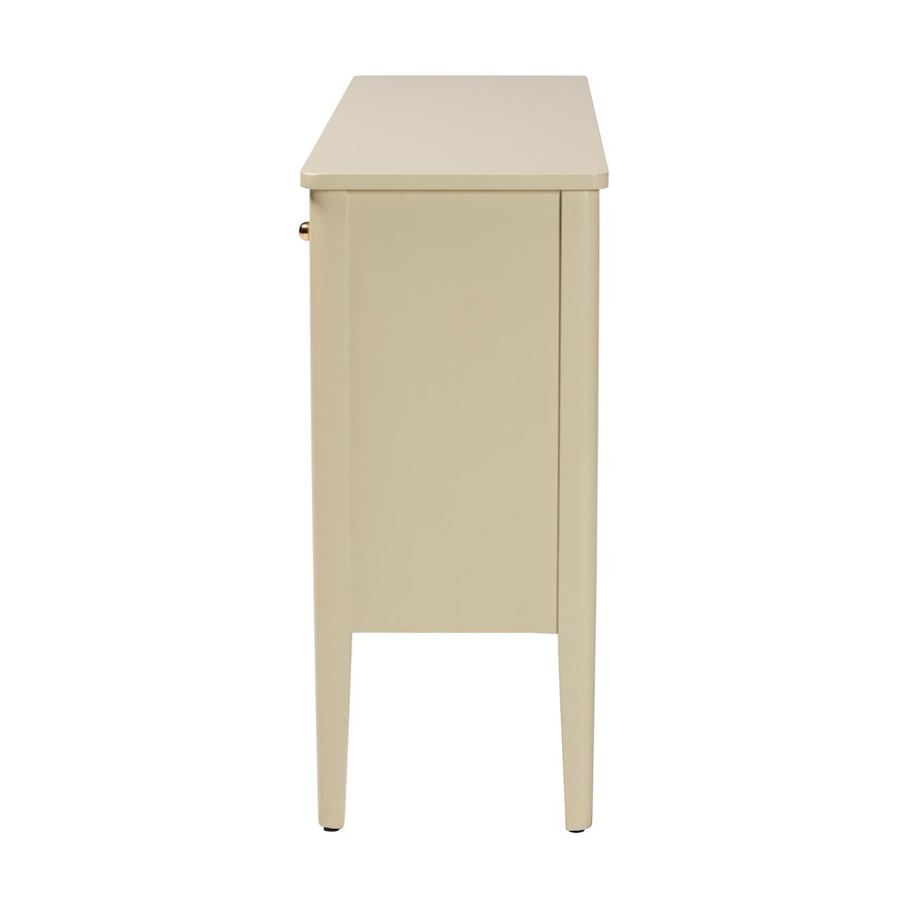 Sideboard - Modern Storage Buffet Console with Fluted Wood and Scalloped Molding. Picture 5