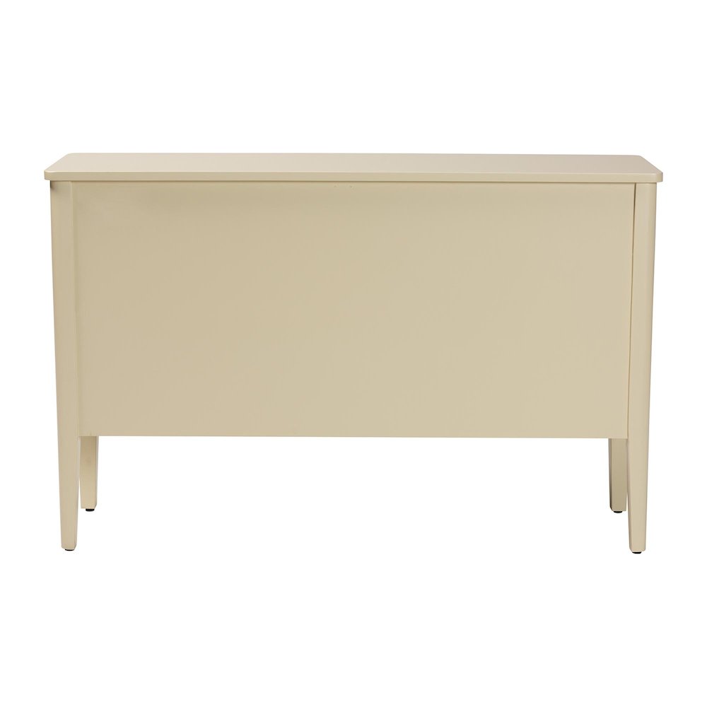 Sideboard - Modern Storage Buffet Console with Fluted Wood and Scalloped Molding. Picture 6