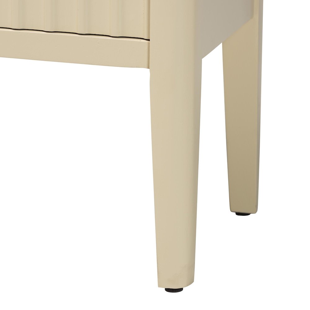 Sideboard - Modern Storage Buffet Console with Fluted Wood and Scalloped Molding. Picture 8