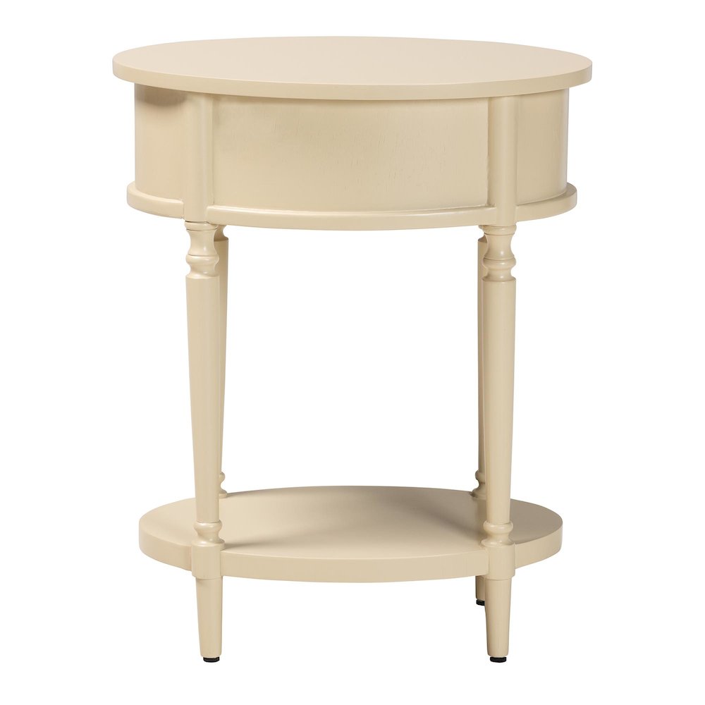 1-Drawer Accent End Table with Scalloped Detailing and Open Shelf Storage. Picture 6