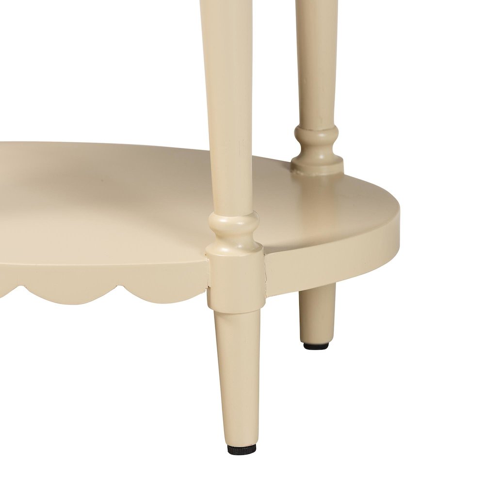 1-Drawer Accent End Table with Scalloped Detailing and Open Shelf Storage. Picture 8
