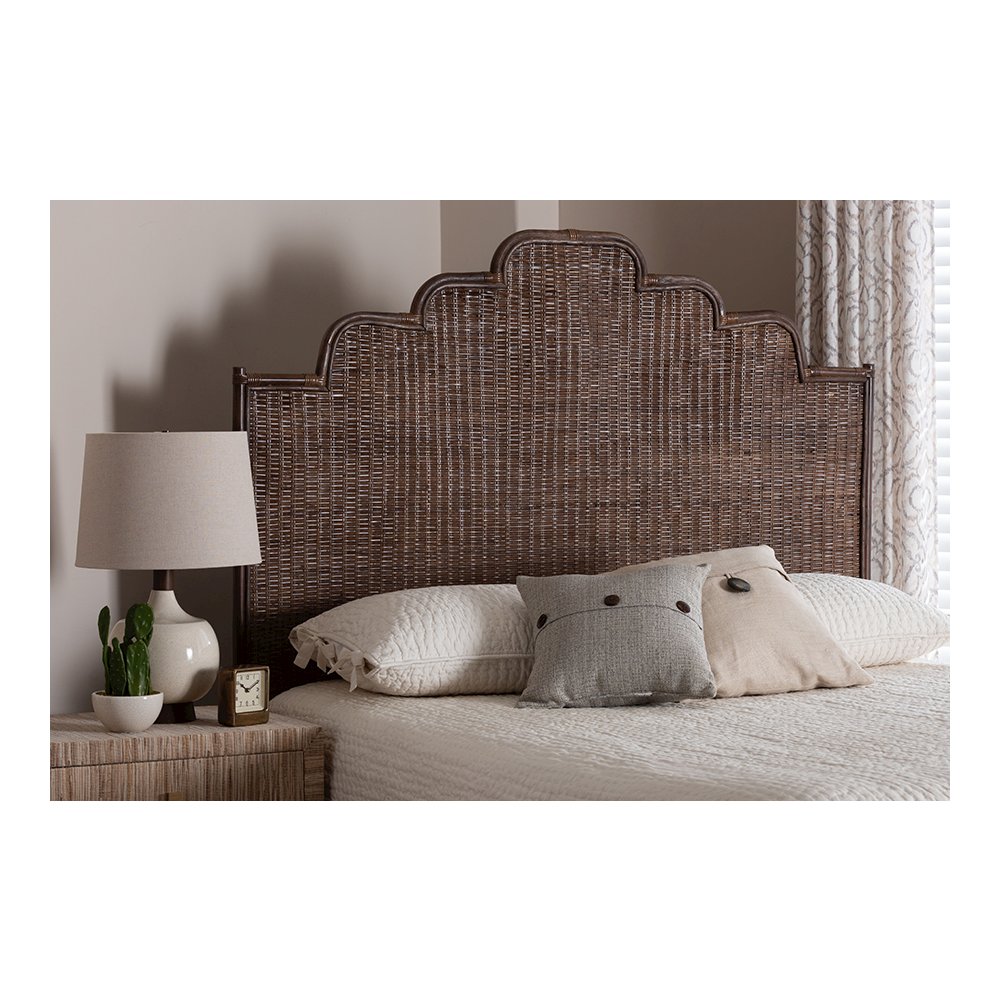 Raphaela Rattan Standalone Headboard with Stepped Detailing, Queen. Picture 2