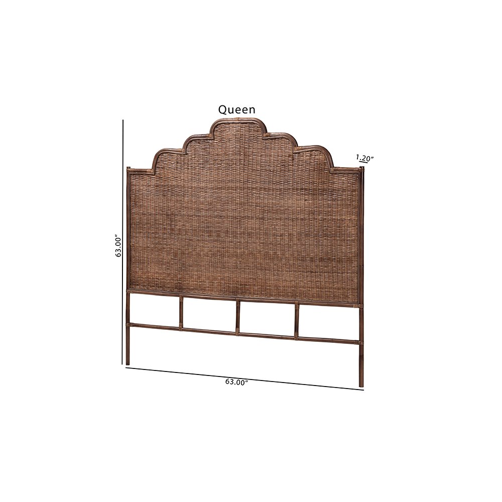 Raphaela Rattan Standalone Headboard with Stepped Detailing, Queen. Picture 8
