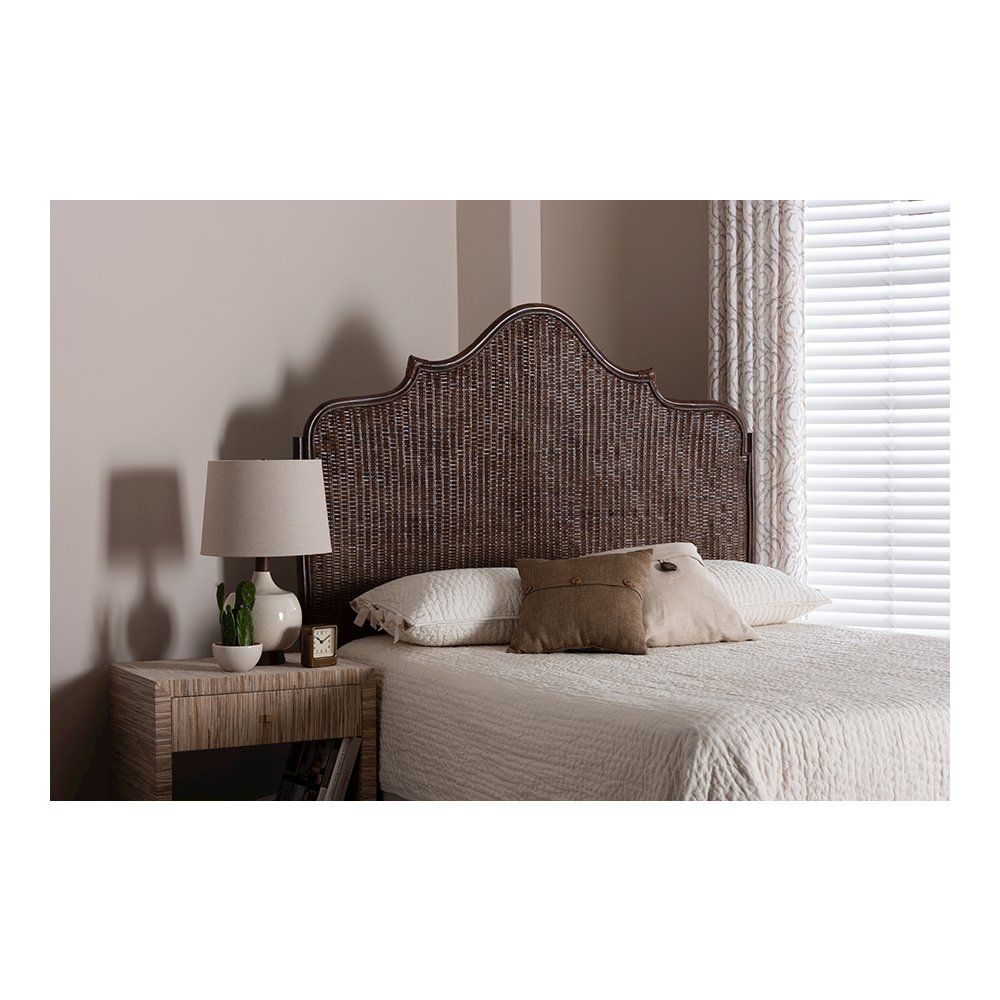 Jaelle Rattan Standalone Headboard with Handwoven Arch Top, Queen. Picture 2