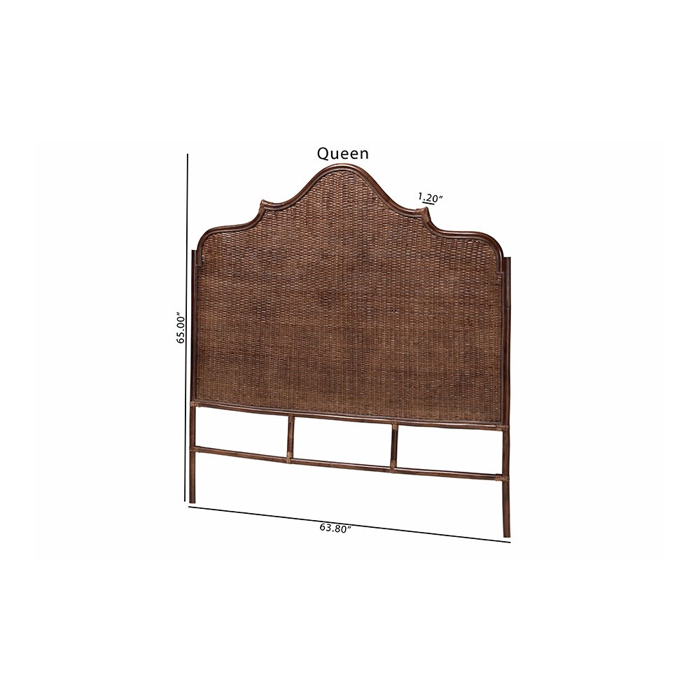 Jaelle Rattan Standalone Headboard with Handwoven Arch Top, Queen. Picture 8