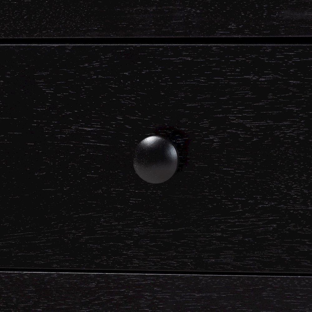 6-Drawer Storage Cabinet with Beaded Frame and Elevated Base for Bedroom, Black. Picture 7
