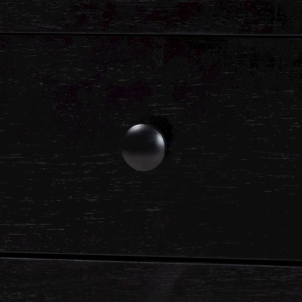 4-Drawer Storage Cabinet with Beaded Frame and Elevated Base for Bedroom, Black. Picture 7