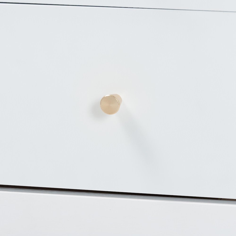 4-Drawer Storage Cabinet with Scalloped Apron and Turned Legs for Bedroom, White. Picture 7