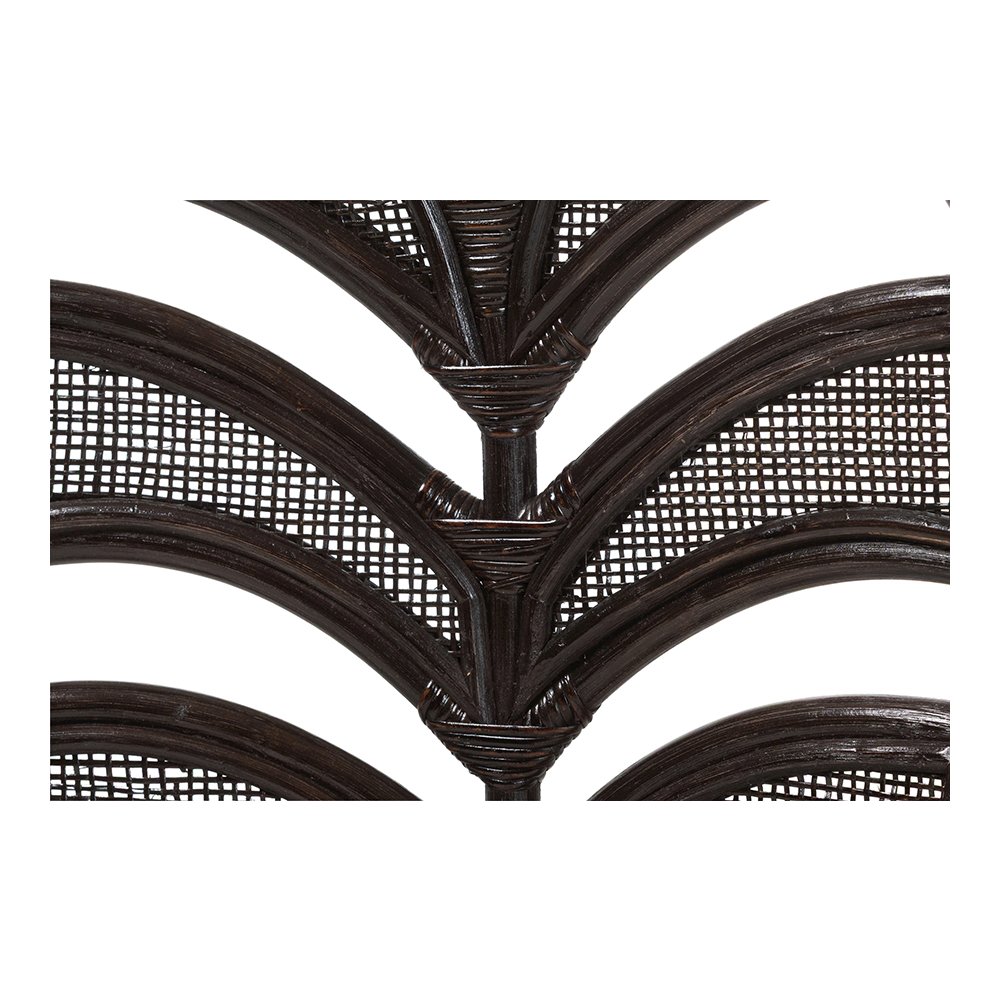 Niven Rattan Dining Chair with Banana Leaf Backrest and Cushion. Picture 7