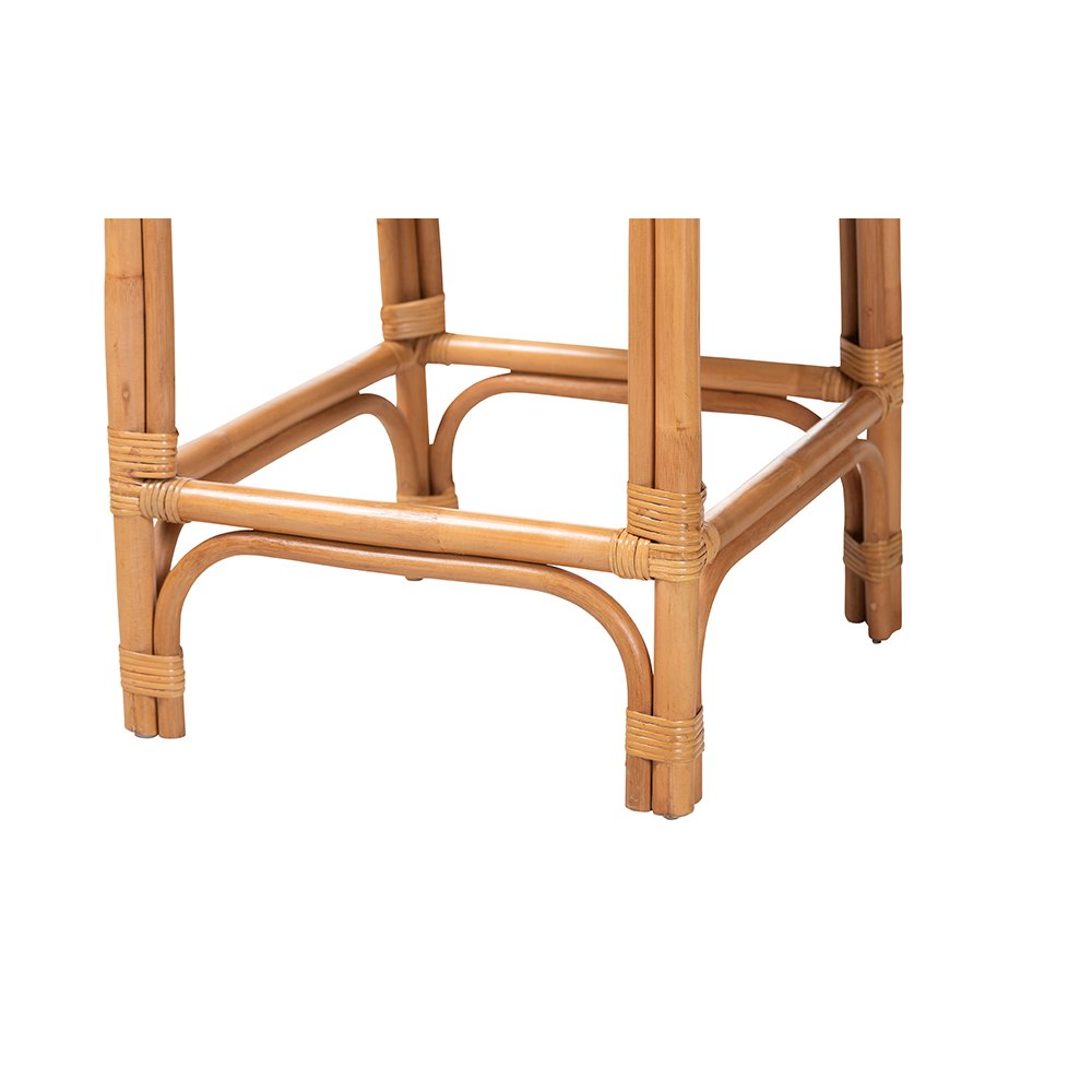 Oberon Rattan Counter Stool with Sunburst Backrest and Cushion. Picture 7
