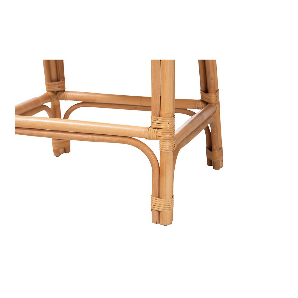 Ottis Rattan Counter Stool with Cushion and Integrated Footrest. Picture 7