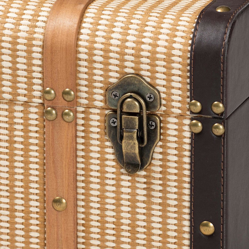 Manton Storage Trunk - Storage Chest with Hinged Top and Woven Exterior. Picture 7