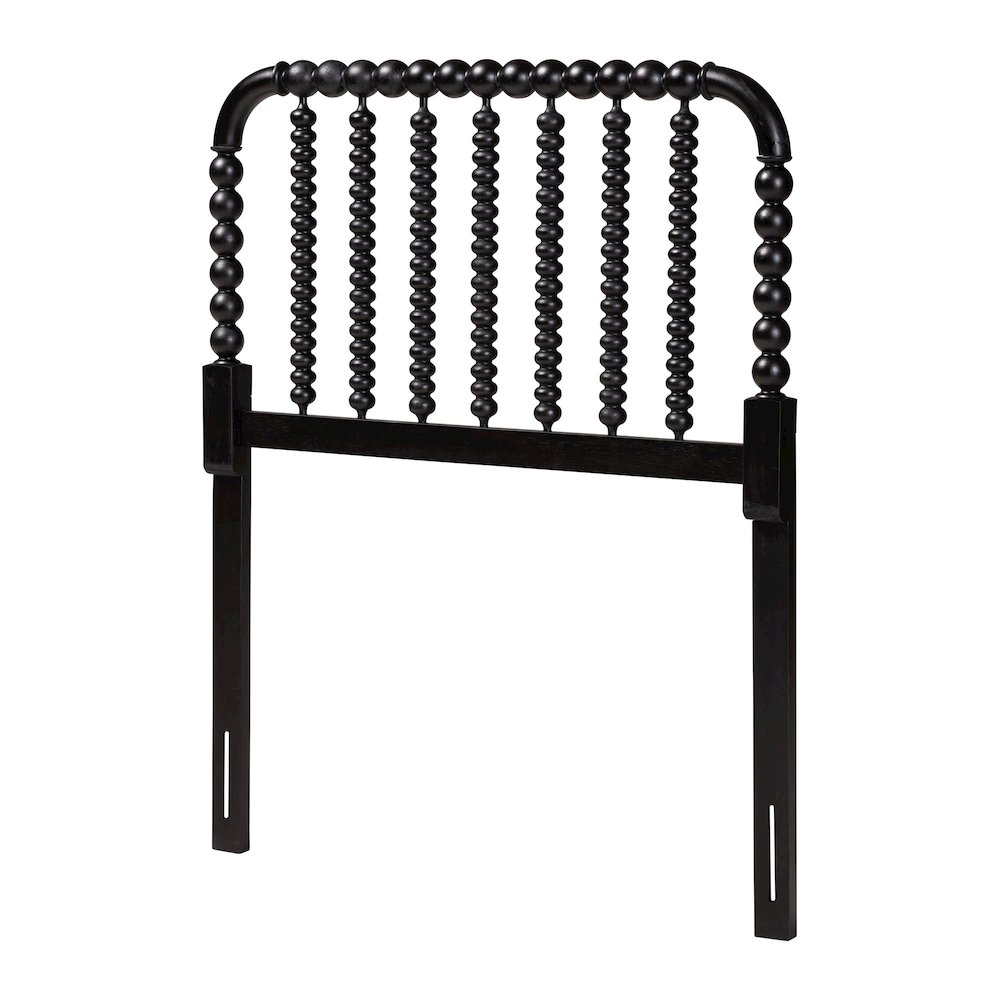Finley Turned Bobbin Headboard - Spindle Design, Farmhouse, Twin, Black. Picture 1